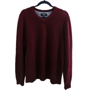 Nordstrom Men’s V Neck Merino Wool Sweater in Maroon